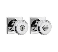 Kwikset maven Bouton de porte d'entree avec verrouillage et cle Secure Keyed Poignee exterieure carree d'entree avant et chambre a coucher en chr