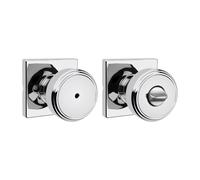 Kwikset Maven Bouton de porte d'intimit intrieur avec serrure Poigne de porte carre pour salle de bain et chambre coucher Chrome poli Poign