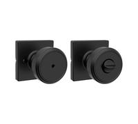 Kwikset Maven Bouton de porte d'intimit intrieur avec serrure Poigne de porte carre pour salle de bain et chambre coucher Noir mat Poigne