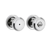 Kwikset Maven Bouton de porte d'intimit intrieur avec serrure Poigne de porte ronde pour salle de bain et chambre coucher Chrome poli Poign