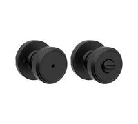 Kwikset Maven Bouton de porte d'intimit intrieur avec serrure Poigne de porte ronde pour salle de bain et chambre coucher Noir mat Poigne d
