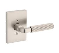 Kwikset Mirada Poignée de porte factice, levier simple face pour placards, portes françaises doubles et garde-manger, nickel satiné, levier intérieur réversible non tournant, avec protection Microban