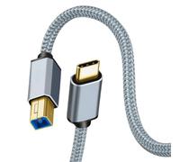 kwinfei Câble MIDI USB-B vers USB-C 2M Tressé en Nylon, Cable USB B vers USBC, Type-C versUSB, Cable MIDI USB, Compatible Claviers, Contrôleurs, Interfaces Audio et Imprimantes USB-C