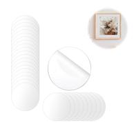 kwinfei Lot de 30 pastilles adhésives double face robustes et rondes en gel nano transparent, cercles adhésifs muraux prédécoupés pour cadres photo, tapis, décoration d'intérieur, bureau, voiture