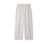 KWISUAWHGA Pantalon Décontracté Pour Homme Taille Élastique Jambe Large Coupe Droite Et Ample Pantalon De Travail Léger Et Plissé,Blanc,L