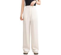 KWISUAWHGA Pantalon Palazzo Ample À Jambes Larges Pour Femme Confortable Et Décontracté Taille Haute Coupe Droite Avec Poches,Apricot,S