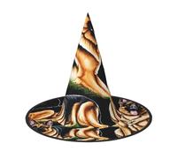 Kwjsdfea Berger allemand - Chapeau de sorcière polyvalent imprimé pour femmes, hommes, adultes, décoration de fête d'Halloween amusante et élégante 1 pièce
