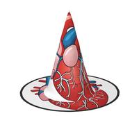 Kwjsdfea Diagramme de l'anatomie humaine en forme de cœur - Chapeau polyvalent pour Halloween, chapeau de sorcière pour femmes, hommes, adultes, décoration de fête d'Halloween amusante et élégante 1