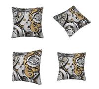 Kwjsdfea Housse de coussin carrée à imprimé d'engrenages steampunk cool pour canapé, salon, 40,6 x 40,6 cm