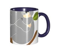 Kwjsdfea Hugging Tree - Tasses à café imprimées koala, 325 ml, tasses à café colorées en céramique avec poignée, tasses de restaurant pour café, thé, cappuccino, cacao, céréales, bleu marine