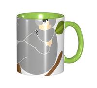 Kwjsdfea Hugging Tree - Tasses à café imprimées koala, 325 ml, tasses à café colorées en céramique avec poignée, tasses de restaurant pour café, thé, cappuccino, cacao, céréales, vert