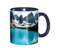 Kwjsdfea Rocky Mountain - Tasses à café en céramique colorée avec poignée pour café, thé, cappuccino, cacao, céréales, bleu marine, 325 ml