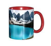 Kwjsdfea Rocky Mountain - Tasses à café en céramique colorée avec poignée pour café, thé, cappuccino, cacao, céréales, rouge, 325 ml