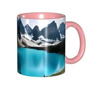 Kwjsdfea Rocky Mountain - Tasses à café en céramique colorée avec poignée pour café, thé, cappuccino, cacao, céréales, rose, 325 ml