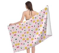 Kwjsdfea Serviette de bain absorbante avec imprimé boules de riz pour piscine, voyage, camping, plage