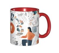 Kwjsdfea Tasses à café en céramique colorée avec poignée « I Love The 90s » - Pour café, thé, cappuccino, cacao, céréales - 325 ml - Rouge
