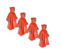 KWJTOY Lot de 4 couvertures Thermiques d'urgence, Poncho de Pluie d'urgence, Poncho Thermique résistant aux intempéries, équipement de Survie en Plein air pour Le Camping