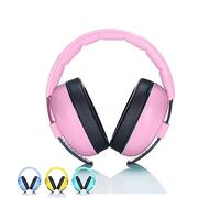 KWKW Cache-oreilles de sécurité avec sac à poussière pour enfants, Protection auditive pour les tout-petits - Cache-oreilles pour bébés idéaux pour les vols et les concerts (Rose)