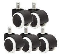 KWMAEEUID 5 pièces 50mm Roulette Universelle muette Chaise de Bureau roulettes roulettes Noir et Blanc 360 degrés Chaise pivotante Roulette Roues en Plastique roulettes à plaques