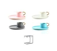 KWMAEEUID Ensemble de Tasses à café européennes réutilisables, Petite Tasse européenne de Luxe en céramique, Service à thé de l'après-midi, Tasse à thé Rouge, Tasse à café en céramique ma