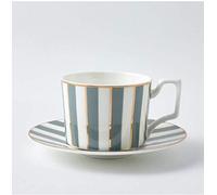 KWMAEEUID Service à café à thé, Tasse à café en céramique dorée de Luxe européenne, Soucoupe, Porte-cuillère, Ensemble de 250 ML, Ensemble de 6 Tasses à thé au Lait, Tasse à Expresso, verr