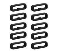 kwmobile 10x Boucle pour 18mm Smartwatch Strap (Universal) passant de montre - Boucle de bracelet de montre connectée fitness tracker en silicone - noir