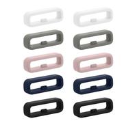 kwmobile 10x Boucle pour 18mm Smartwatch Strap (Universal) passant de montre - Boucle de bracelet de montre connectée fitness tracker en silicone - multicolore