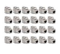 kwmobile 24x Module Keystone Catégorie 6A - 24 Modules de Brassage pour Branchement Câble RJ45 Raccord Blindé - Connexion à Panneau de Brassage