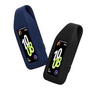 kwmobile 2X Clip Compatible avec Huawei Band 10/9 / 8 - Support de Rechange pour Fitness Tracker Noir-Bleu foncé - Tracker Non Inclus