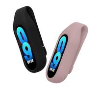 kwmobile 2X Clip Compatible avec Xiaomi Mi Band 10/9 / 8 - Support de Rechange pour Fitness Tracker Noir-Rose foncé - Tracker Non Inclus