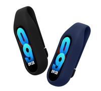 kwmobile 2X Clip Compatible avec Xiaomi Mi Band 10/9 / 8 - Support de Rechange pour Fitness Tracker Noir-Bleu foncé - Tracker Non Inclus