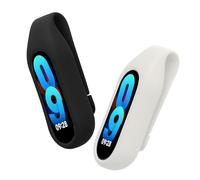 kwmobile 2X Clip Compatible avec Xiaomi Mi Band 10/9 / 8 - Support de Rechange pour Fitness Tracker Noir-Blanc - Tracker Non Inclus