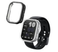 kwmobile 2X Coque Cadre Compatible avec Amazfit Bip 6 Coque Cadre Montre - Étui pour Cadre Montre connectée Fitness Tracker - Transparent-Noir