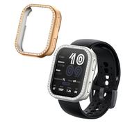 kwmobile 2X Coque Cadre Compatible avec Amazfit Bip 6 Coque Cadre Montre - Étui pour Cadre Montre connectée Fitness Tracker - argenté-Or Rose