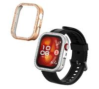 kwmobile 2X Coque Cadre Compatible avec Huawei Watch Fit 4 Pro Coque Cadre Montre - Étui pour Cadre Montre connectée Fitness Tracker - argenté-Or Rose