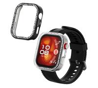 kwmobile 2X Coque Cadre Compatible avec Huawei Watch Fit 4 Pro Coque Cadre Montre - Étui pour Cadre Montre connectée Fitness Tracker - Transparent-Noir
