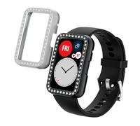 kwmobile 2X Coque Cadre Compatible avec Huawei Watch Fit Coque Cadre Montre - Étui pour Cadre Montre connectée Fitness Tracker - Noir-argenté