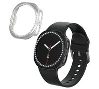 kwmobile 2X Coque Cadre Compatible avec Samsung Galaxy Watch 8 (40mm) Coque Cadre Montre - Étui pour Cadre Montre connectée Fitness Tracker - Noir-argenté