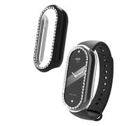 kwmobile 2X Coque Cadre Compatible avec Xiaomi Mi Band 8 Coque Cadre Montre - Étui pour Cadre Montre connectée Fitness Tracker - Transparent-Noir