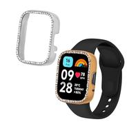 kwmobile 2X Coque Cadre Compatible avec Xiaomi Redmi Watch 3 Active/Redmi Watch 3 Lite Coque Cadre Montre - Étui pour Cadre Montre connectée Fitness Tracker - argenté-Or Rose