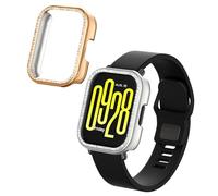 kwmobile 2X Coque Cadre Compatible avec Xiaomi Redmi Watch 5 Lite - Étui pour Cadre Montre connectée Fitness Tracker - argenté-Or Rose