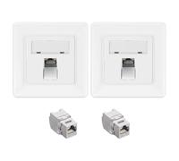 kwmobile 2x Module Keystone Cat 6A - Lot 2x Connecteur Module de Brassage Prise Murale - Branchement Câble RJ45 avec Raccord Blindé - Snap-in