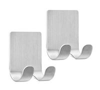 kwmobile 2x Porte Rasoir - Lot de 2 Porte-Rasoir Adhésif 4,4 x 5,7 cm avec Crochet en Alliage d'Aluminium - Support Rasoir Salle de Bain Douche