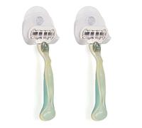 kwmobile 2x Porte Rasoir - Lot de 2 Ventouses Rasoir 5 x 4,5 x 2,5 cm avec Petit Crochet en Plastique - Support Rasoir Salle de Bain Douche
