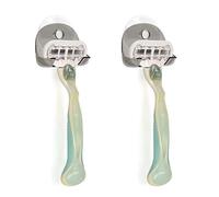 kwmobile 2x Porte Rasoir - Lot de 2 Ventouses Rasoir 5 x 4,5 x 2,5 cm avec Petit Crochet en Plastique - Support Rasoir Salle de Bain Douche