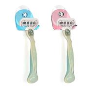kwmobile 2x Porte Rasoir - Lot de 2 Ventouses Rasoir 5 x 4,5 x 2,5 cm avec Petit Crochet en Plastique - Support Rasoir Salle de Bain Douche