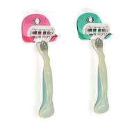 kwmobile 2x Porte Rasoir - Lot de 2 Ventouses Rasoir 5 x 4,5 x 2,5 cm avec Petit Crochet en Plastique - Support Rasoir Salle de Bain Douche