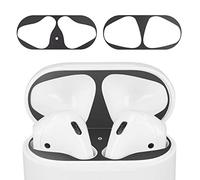 kwmobile 2X Protection Compatible avec Apple Airpods 1 & 2 - Autocollant Anti-Poussière pour Intérieur Boîtier - Noir