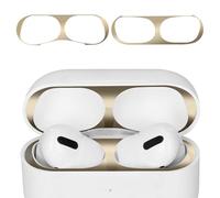 kwmobile 2X Protection Compatible avec Apple Airpods Pro 2 - Autocollant Anti-Poussière pour Intérieur Boîtier - doré