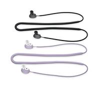kwmobile 2X Sangle Compatible avec Samsung Galaxy Buds 2 - Sangle en Silicone pour écouteurs sans Fil Lavande-Noir